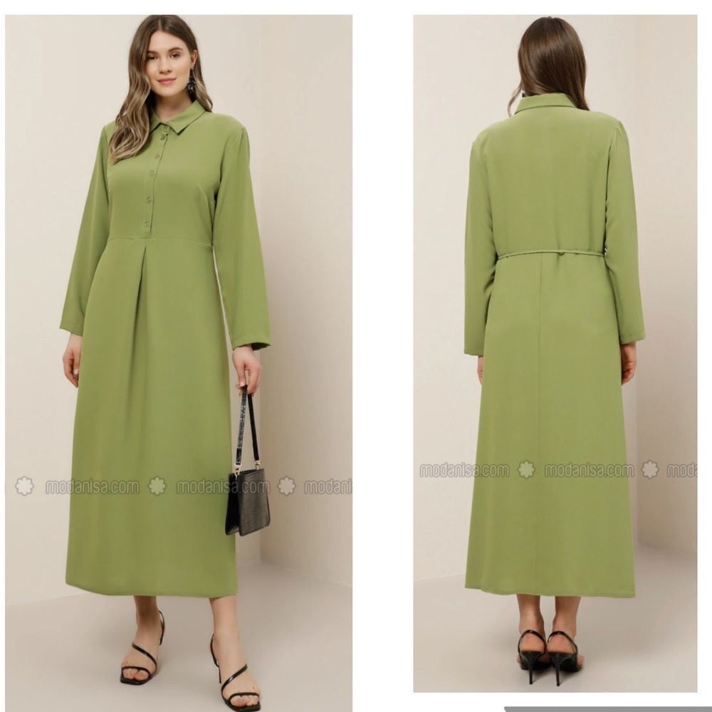 Alia Olive Green Unlined Point Collar Long Sleeve size 12